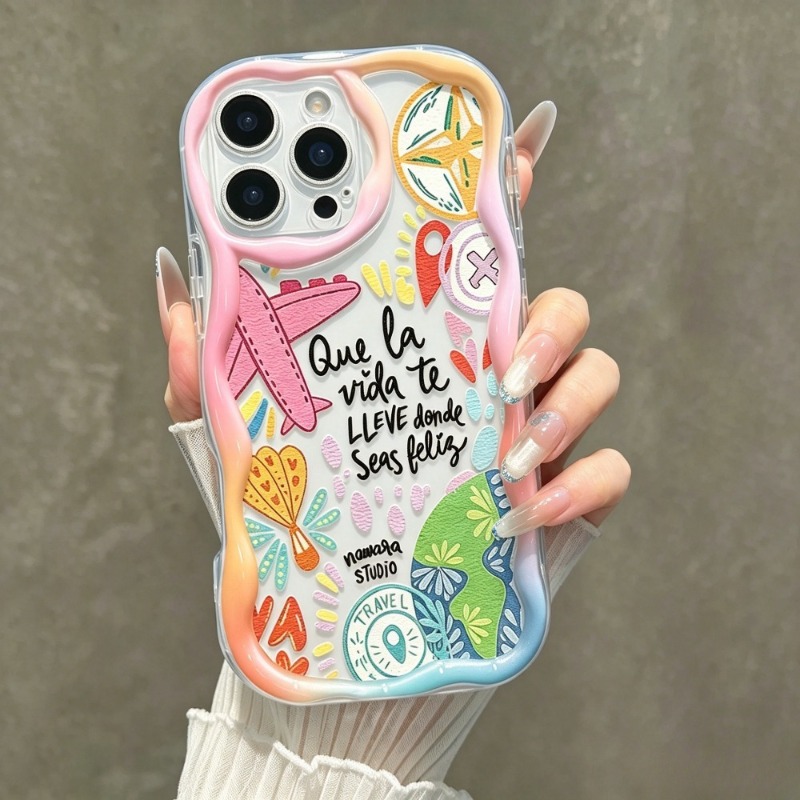 Phone Accessories For Travel - Graffiti Travel Airplane Pattern Phone Case