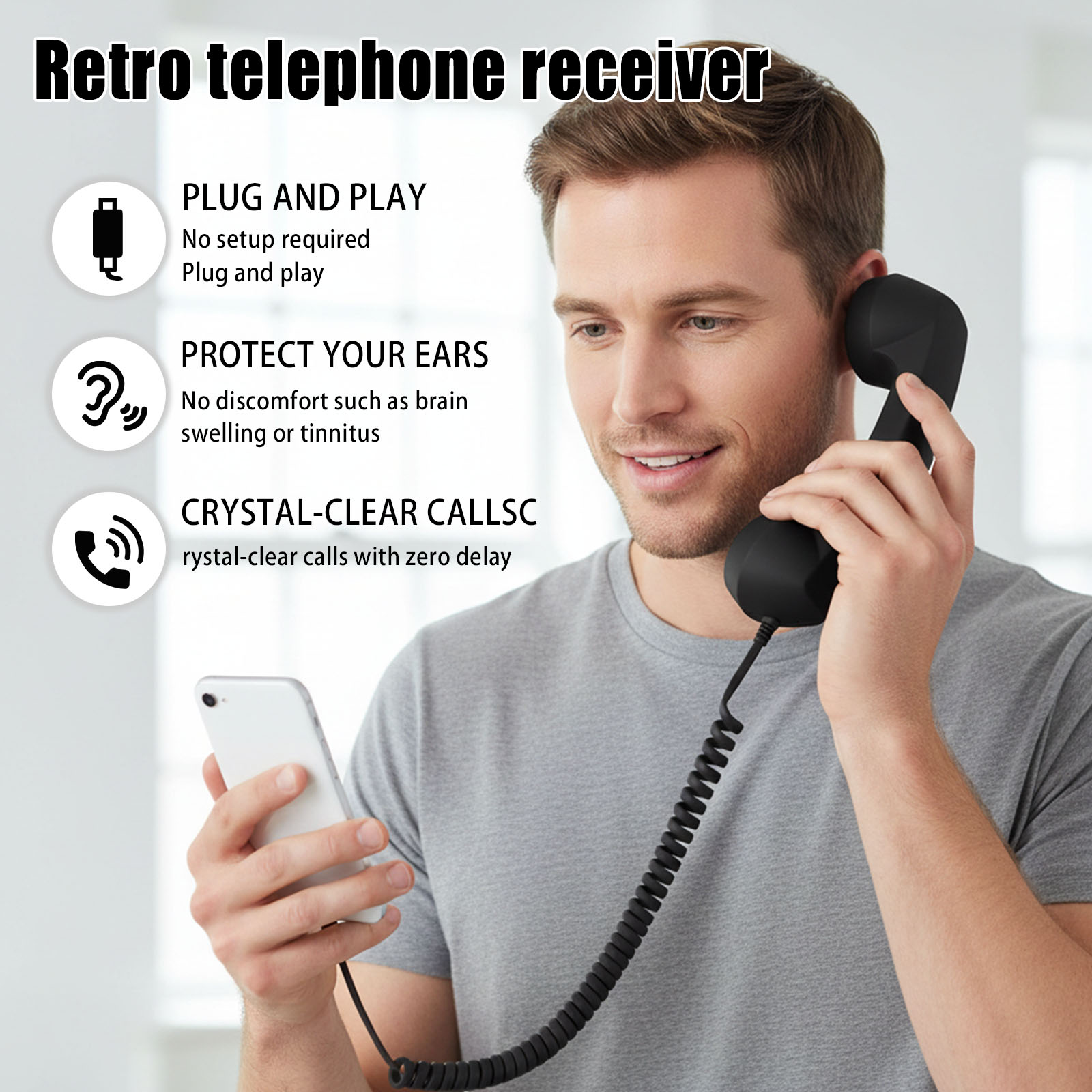 Type C Universal Retro Telepho - Retro Handset Phone recension och pris