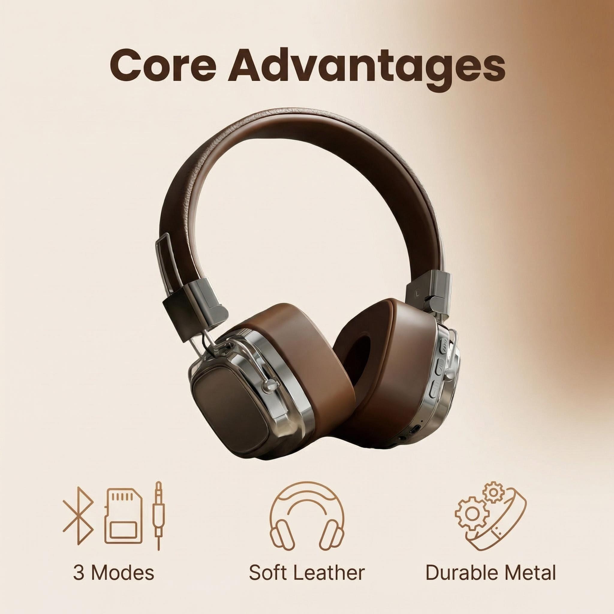 Retro Leather Over-ear Headpho - Retro Handset Phone recension och pris